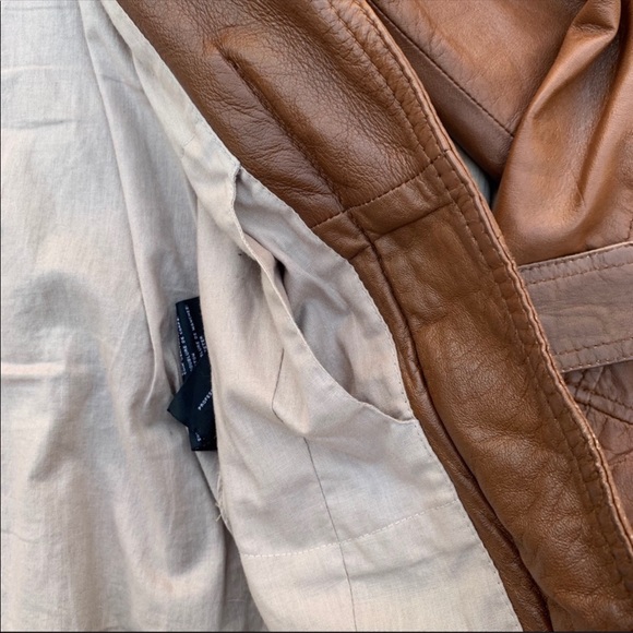 Marc New York | Tan/Cognac Leather Biker Jacket - Picture 5 of 8